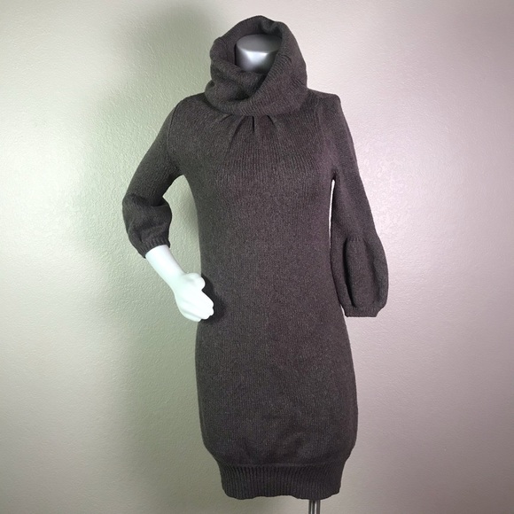 VINCE COWLNECK KNIT TULIP SLEEVE SWEATER DRESS - Picture 1 of 6